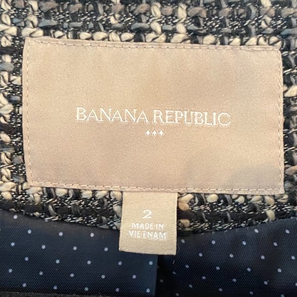 *NOT FOR SALE/SOLD* Banana Republic Tweed Blazer (Khaki, Black & Cream) Size 2 - Picture 6 of 7